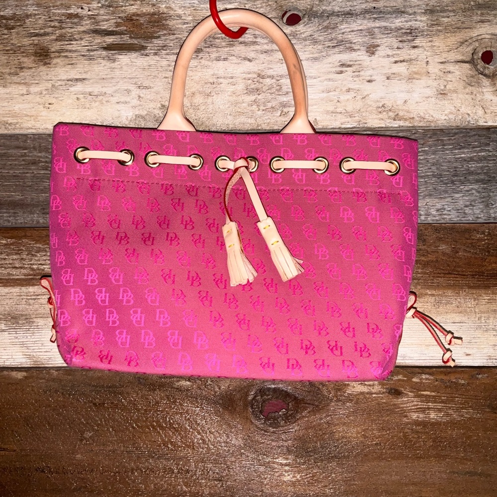 Dooney & Bourke Pink Tote with Tassel Accents